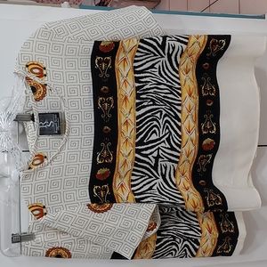 2pc. Russell Scott Matching Top Med & Wrap Skirt Sz 10 Zebra Print